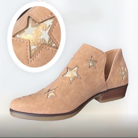 Seven7 Size 8 Austin Blush Western Style Ankle Boots-Pointed Toe-Side Cutouts - Picture 2 of 10